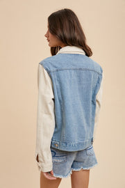 Trendsi Annie Wear Collared Neck Double Placket Denim Jacket