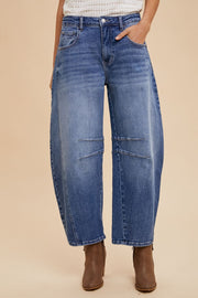 Trendsi Annie Wear Mid Rise Barrel Leg Jeans with Pockets