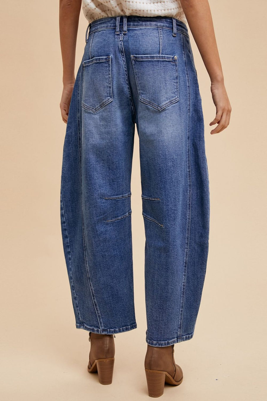 Trendsi Annie Wear Mid Rise Barrel Leg Jeans with Pockets