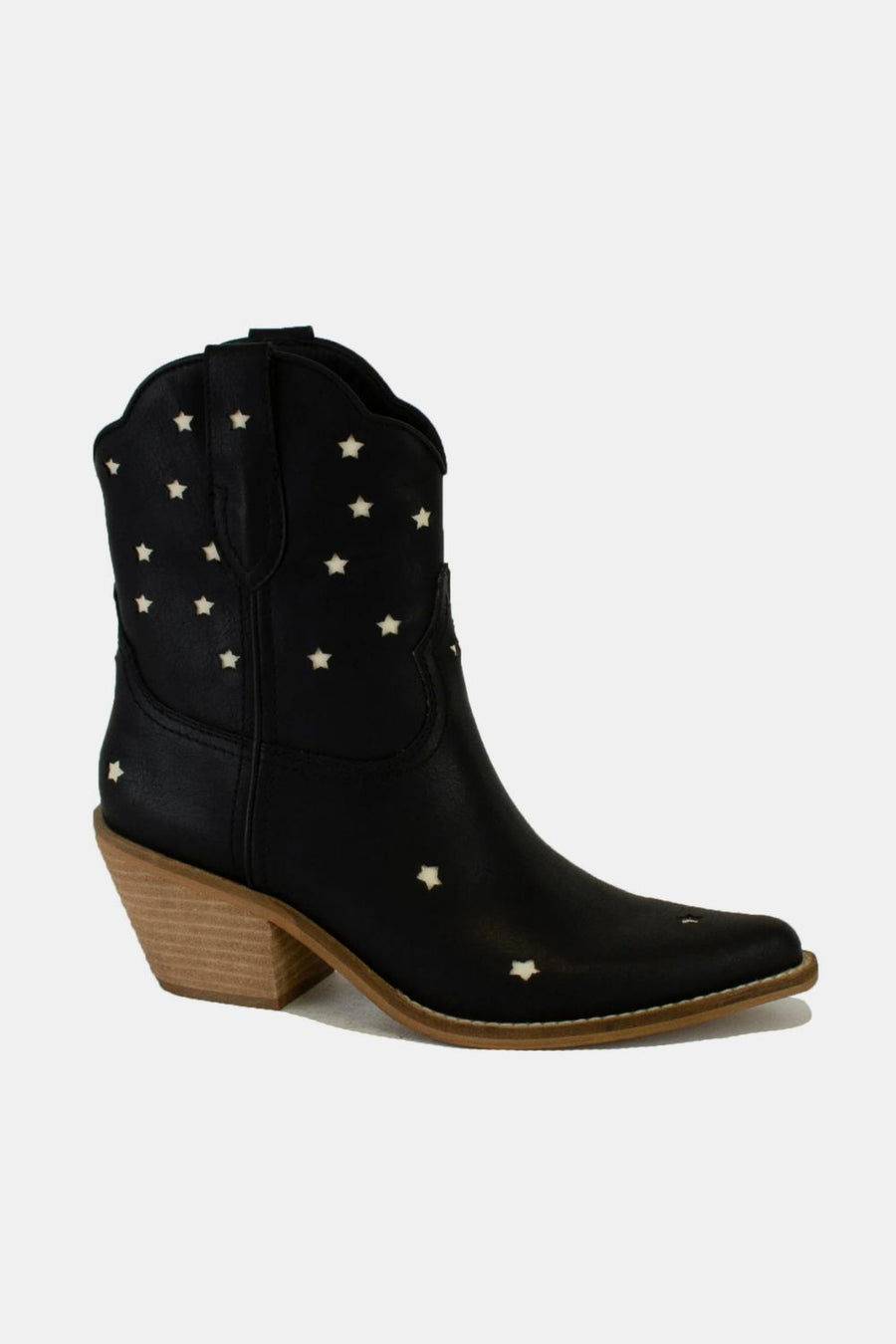Trendsi Beast Fashion Faux Leather Star-Shaped Cutouts Point Toe Boots
