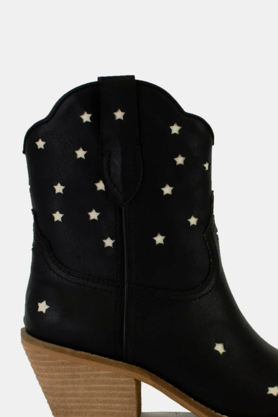 Trendsi Beast Fashion Faux Leather Star-Shaped Cutouts Point Toe Boots