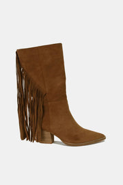 Trendsi Beast Fashion Suede Fringe Point Toe Boots