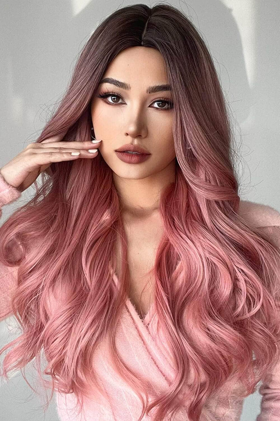 PRE-ORDER Fashion Wave Synthetic Long Wigs in Pink 26''