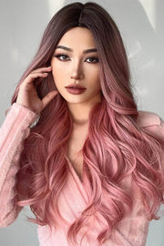 PRE-ORDER Fashion Wave Synthetic Long Wigs in Pink 26''