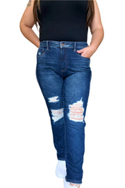 Trendsi Bottoms/Jeans Judy Blue High Waist Rigid Magic Heavy Destroy Straight Jeans