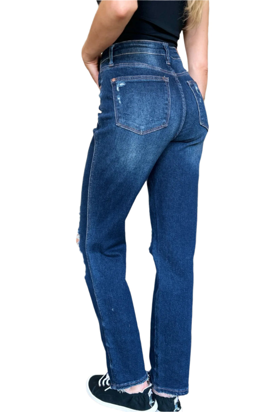 Trendsi Bottoms/Jeans Judy Blue High Waist Rigid Magic Heavy Destroy Straight Jeans