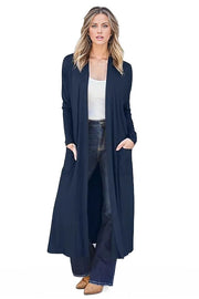 Cardigans Dark Navy / S Basic Bae Full Size Open Front Long Sleeve Cover Up