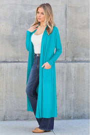 Cardigans Sky Blue / S Basic Bae Full Size Open Front Long Sleeve Cover Up
