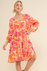 Trendsi Casual Dresses And The Why Printed Tie Back Long Sleeve Dress