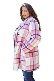 Trendsi Coats & Jackets Georgina Plaid Button Up Lapel Collar Coat