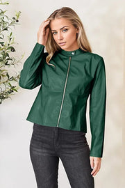 Coats & Jackets Green / S Mock Neck Zip Up Jacket