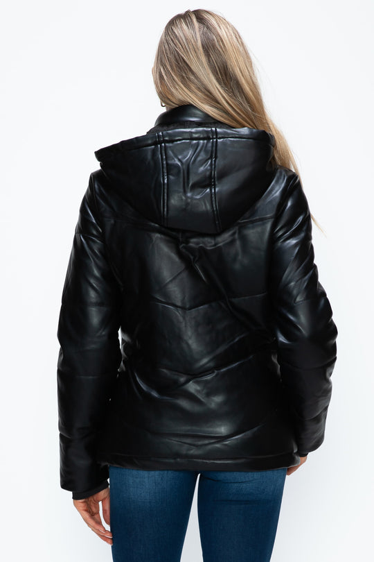 Trendsi Coats & Jackets How Dare U Pocketed Zip Up Puffer Jacket with Removable Hood