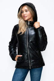 Trendsi Coats & Jackets How Dare U Pocketed Zip Up Puffer Jacket with Removable Hood