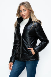 Trendsi Coats & Jackets How Dare U Pocketed Zip Up Puffer Jacket with Removable Hood