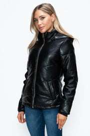 Trendsi Coats & Jackets How Dare U Pocketed Zip Up Puffer Jacket with Removable Hood