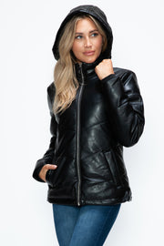 Trendsi Coats & Jackets How Dare U Pocketed Zip Up Puffer Jacket with Removable Hood