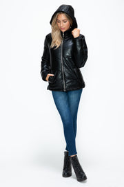 Trendsi Coats & Jackets How Dare U Pocketed Zip Up Puffer Jacket with Removable Hood