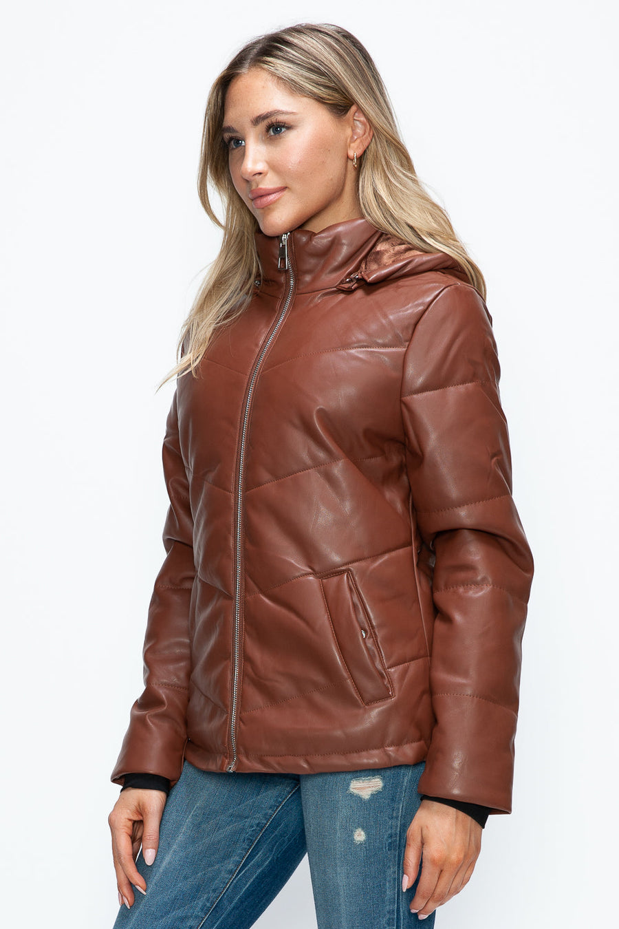 Trendsi Coats & Jackets How Dare U Pocketed Zip Up Puffer Jacket with Removable Hood