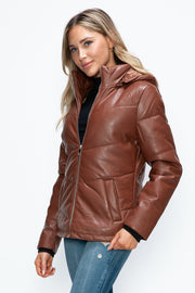 Trendsi Coats & Jackets How Dare U Pocketed Zip Up Puffer Jacket with Removable Hood