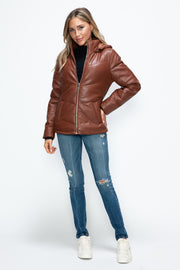 Trendsi Coats & Jackets How Dare U Pocketed Zip Up Puffer Jacket with Removable Hood