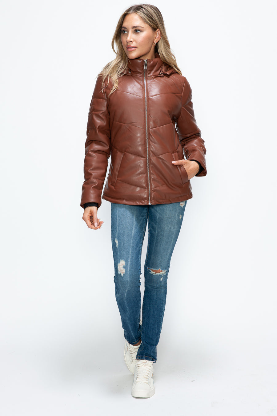 Trendsi Coats & Jackets How Dare U Pocketed Zip Up Puffer Jacket with Removable Hood