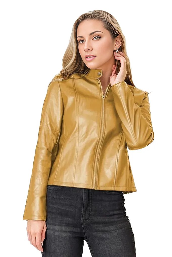 Trendsi Coats & Jackets Mock Neck Zip Up Jacket