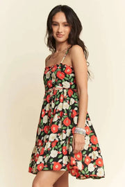 Trendsi Davi & Dani Floral Scalloped Cutout Back Mini Dress