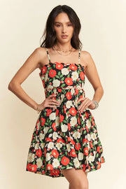 Trendsi Davi & Dani Floral Scalloped Cutout Back Mini Dress