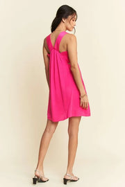 Trendsi Davi & Dani Washed Satin Cutout Skirt Bandeau Mini Dress