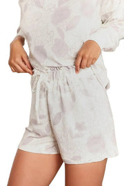 Floral Long Sleeve Top and Shorts Loungewear Set
