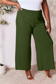 Trendsi Double Take Full Size Smocked Wide Waistband Wide Leg Pants