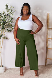 Trendsi Double Take Full Size Smocked Wide Waistband Wide Leg Pants