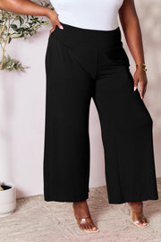 Trendsi Double Take Full Size Smocked Wide Waistband Wide Leg Pants