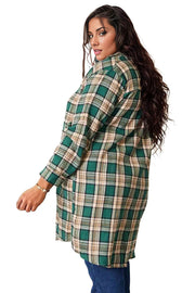 Trendsi Double Take Plaid Collared Neck Long Sleeve Shirt