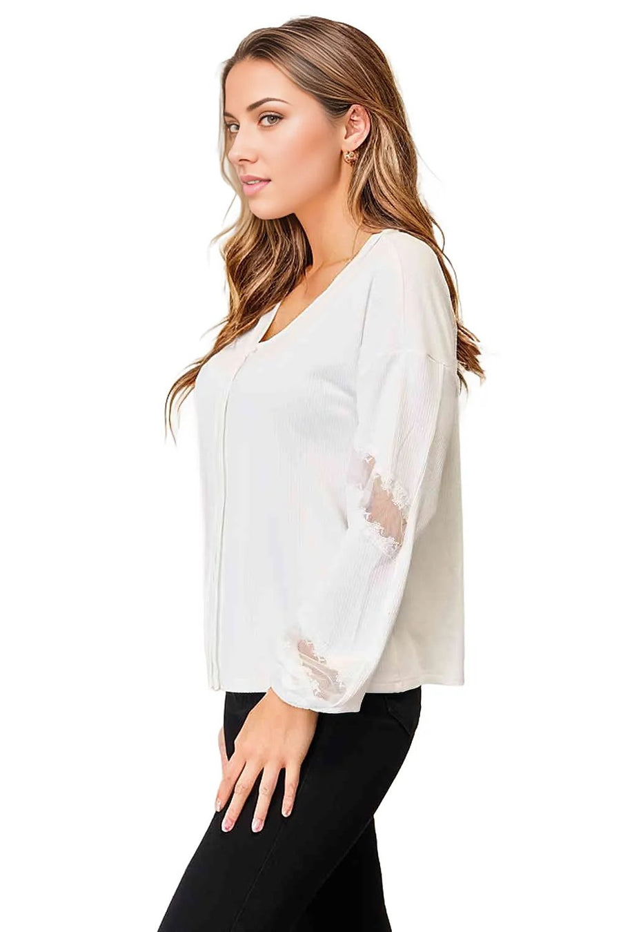 Double Take V-Neck Dropped Shoulder Blouse