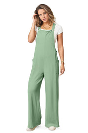 Double Take Wide Strap Overall with Pockets