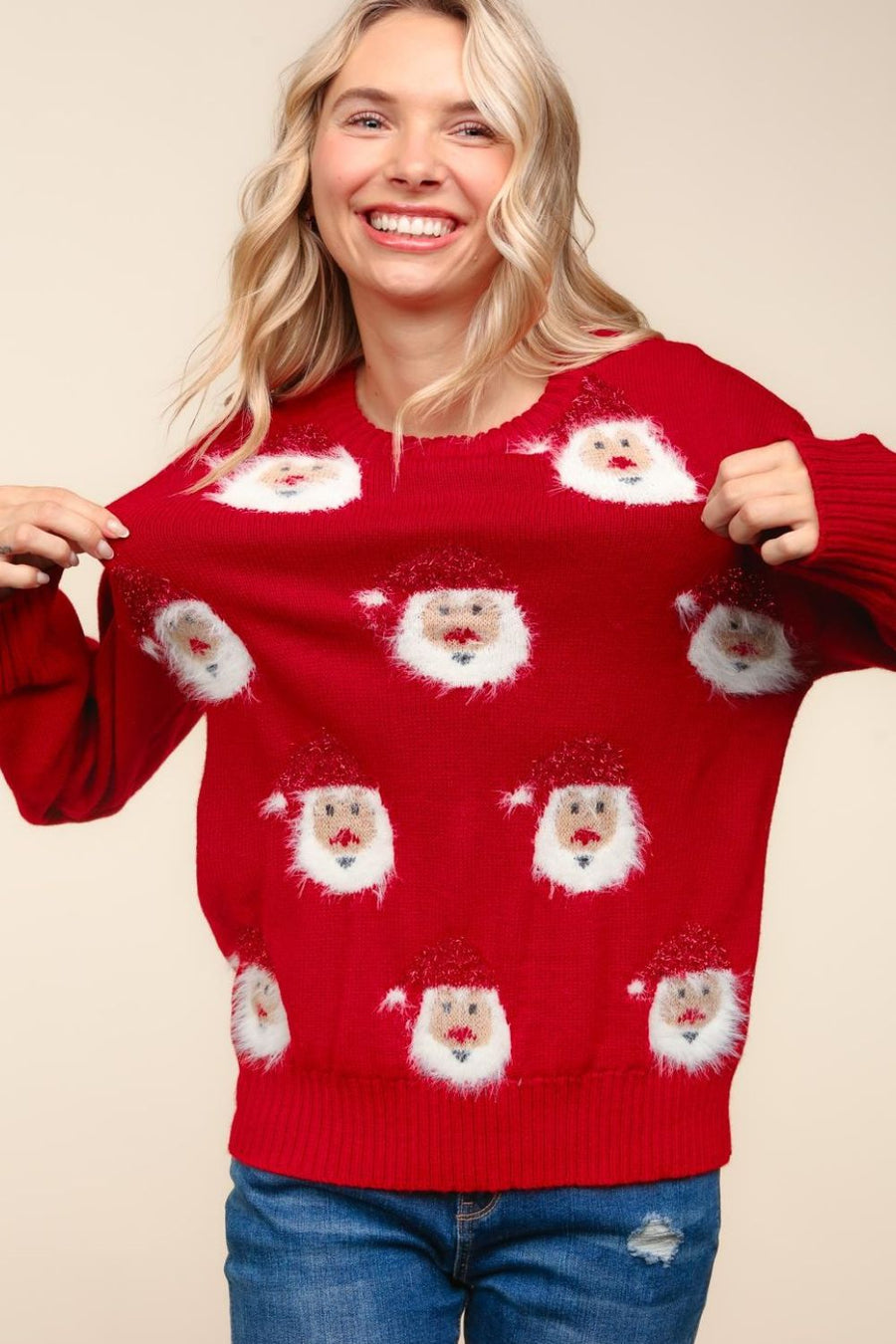 Trendsi Haptics Santa Sparkle Brushed Sweater