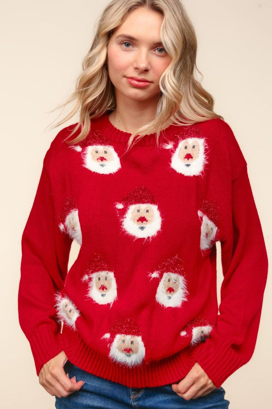 Trendsi Haptics Santa Sparkle Brushed Sweater