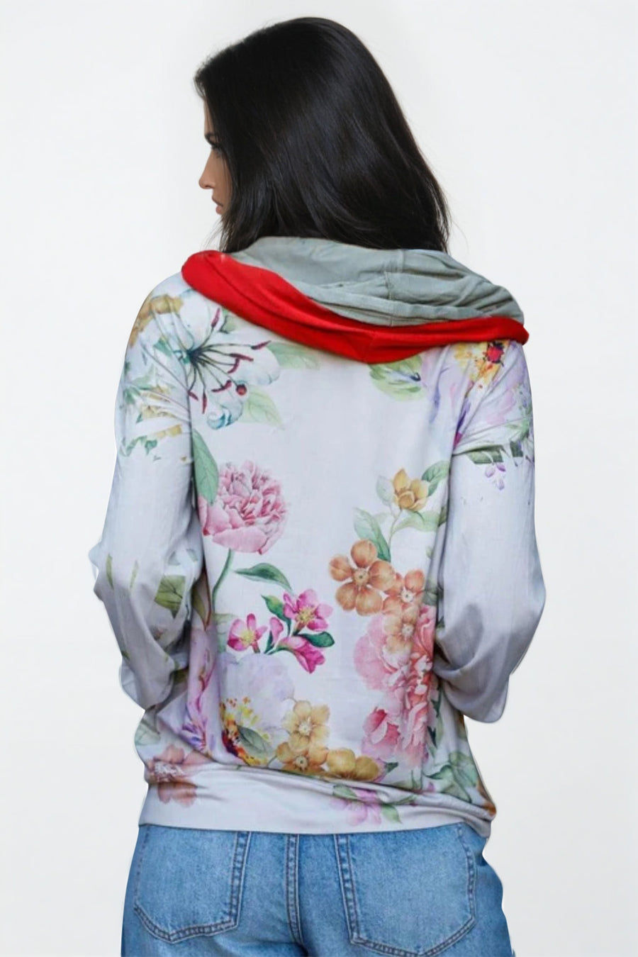 Floral Zip Up Hoodie