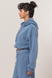 Trendsi HYFVE Bubble Hem Cropped Hoodie