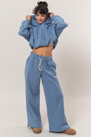 Trendsi HYFVE Bubble Hem Cropped Hoodie