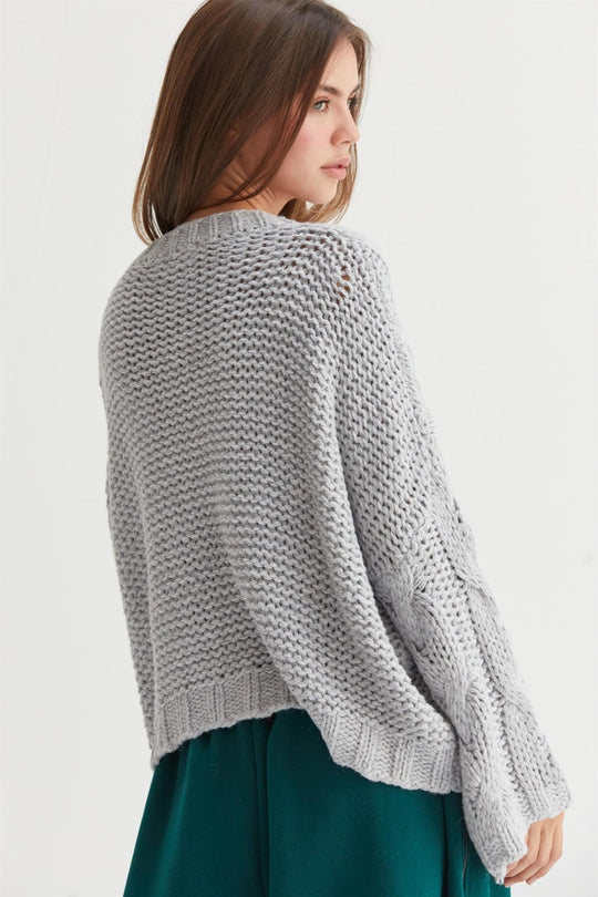 Trendsi HYFVE Cable Knit V-Neck Sweater