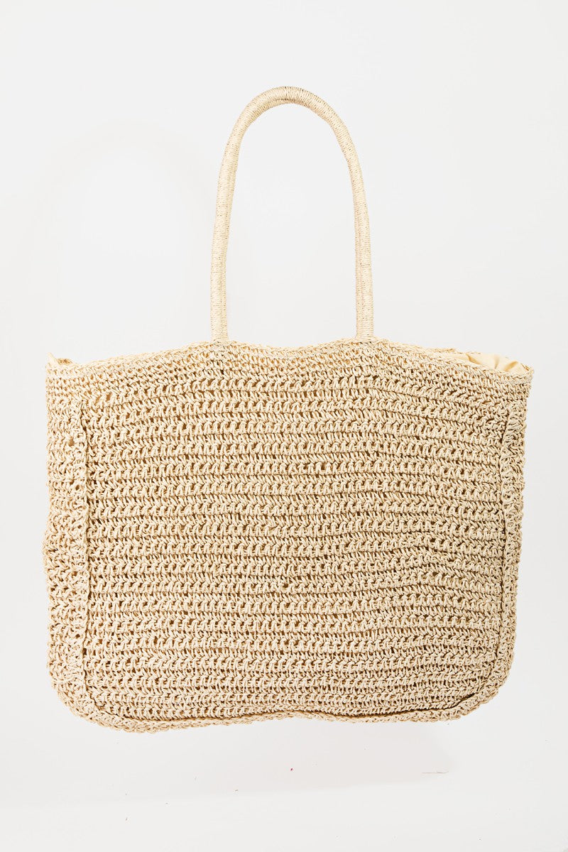 Trendsi IV / One Size Fame Flower Braided Tote Bag