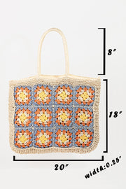 Trendsi IV / One Size Fame Flower Braided Tote Bag