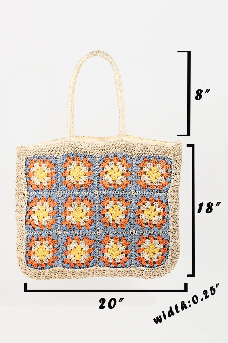 Trendsi IV / One Size Fame Flower Braided Tote Bag