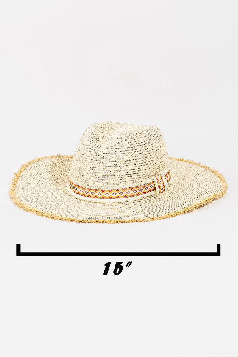 Trendsi IV / One Size Fame Geometric Raw Hem Hat