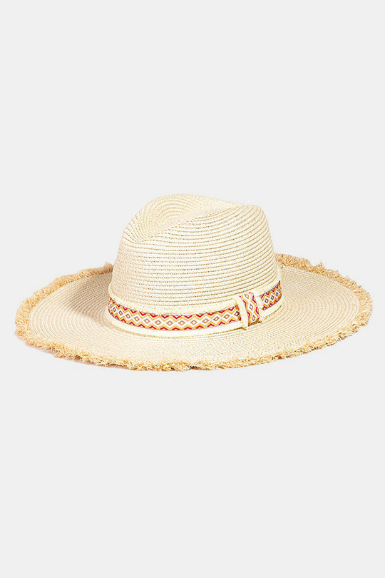 Trendsi IV / One Size Fame Geometric Raw Hem Hat