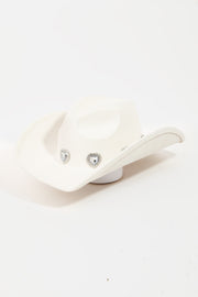 Trendsi Hats Iv / One Size Fame Rhinestone Pave Heart Cowboy Hat