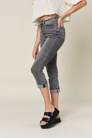 Trendsi Jeans Judy Blue Button Fly High Waist Cuffed Capris