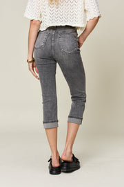 Trendsi Jeans Judy Blue Button Fly High Waist Cuffed Capris